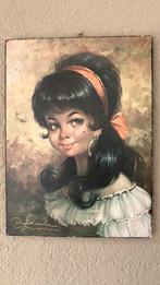 Vintage schilderij zigeunermeisje, Antiek en Kunst, Kunst | Schilderijen | Klassiek, Ophalen of Verzenden