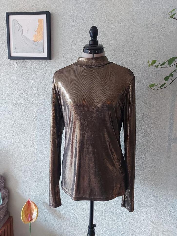 Aaiko top goud L, Kleding | Dames, Blouses en Tunieken, Zo goed als nieuw, Maat 38/40 (M), Overige kleuren, Ophalen of Verzenden