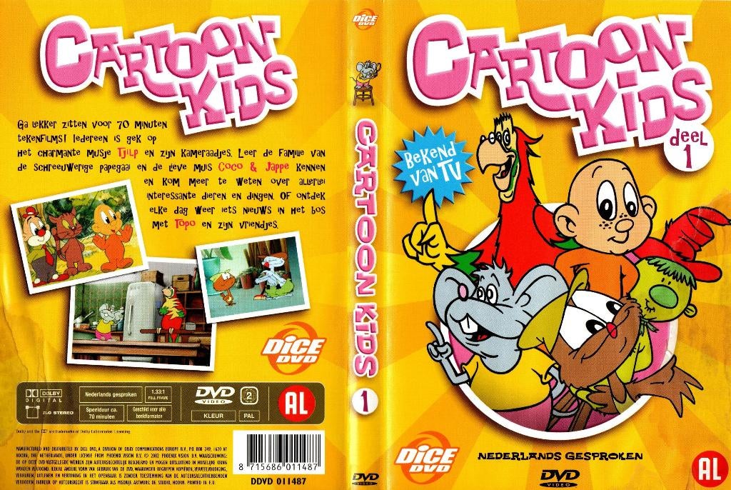 Cartoon kids, deel 1, Cd's en Dvd's, Alle leeftijden, Ophalen of Verzenden, Zo goed als nieuw