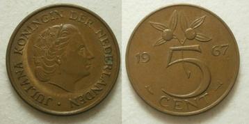 Juliana 5 cent 1967 beschikbaar voor biedingen