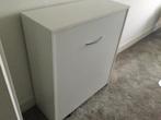 1 persoons opklapbed in kast met wieltjes, Huis en Inrichting, Eenpersoons, Wit, Zo goed als nieuw, 80 cm