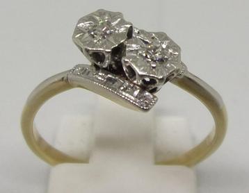 Topconditie Art Deco ring met diamanten – goud & platina beschikbaar voor biedingen