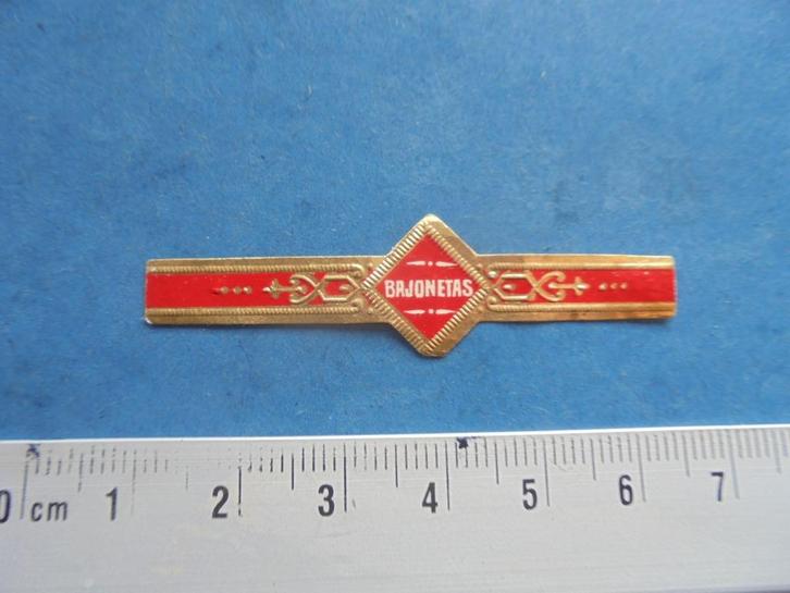 Oude sigarenband BAJONETAS, Verzamelen, Rookartikelen, Aanstekers en Luciferdoosjes, Zo goed als nieuw, Sigarenbandjes, Ophalen of Verzenden