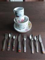 kinderservies en bestek 2 sets 7-delig (Auerhahn), Ophalen of Verzenden, Zo goed als nieuw