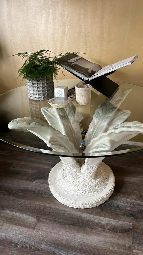 Vintage jaren ‘70 Italiaanse salontafel bladeren, Huis en Inrichting, Tafels | Salontafels, Gebruikt, 50 tot 75 cm, 100 tot 150 cm