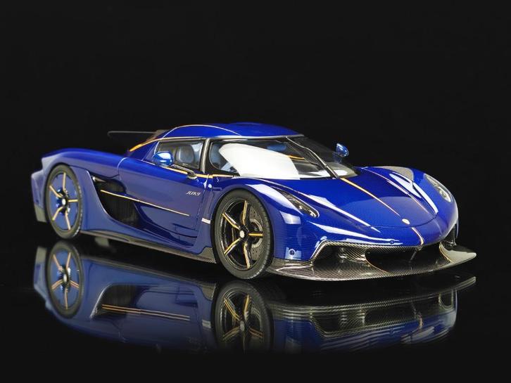 Koenigsegg Jesko Absolute 7389 Blue Carbon 1:18 FrontiArt Pr, Hobby en Vrije tijd, Modelauto's | 1:18, Nieuw, Auto, Overige merken