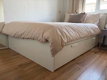 IKEA Brimnes Bed - Wit 140x200 met lattenbodem beschikbaar voor biedingen