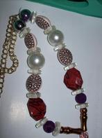 Ketting Schakels Stenen Kralen Mooie Roze  Hanger, Overige kleuren, Verzenden, Nieuw, Met edelsteen