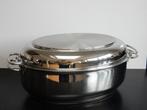 Ovale roestvrijstalen pan, Huis en Inrichting, Keuken | Potten en Pannen, Ophalen of Verzenden, Zo goed als nieuw, Rvs, Koekenpan of Braadpan