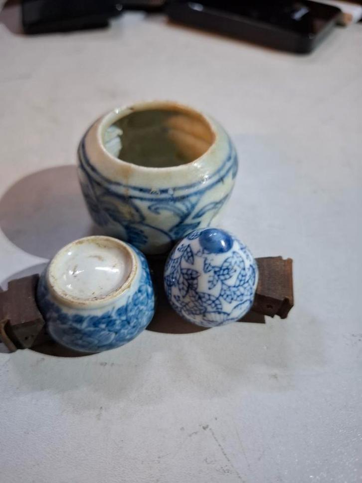 Porselein vintage Chinese Vogelkooi Bakjes, Antiek en Kunst, Antiek | Keramiek en Aardewerk, Ophalen of Verzenden