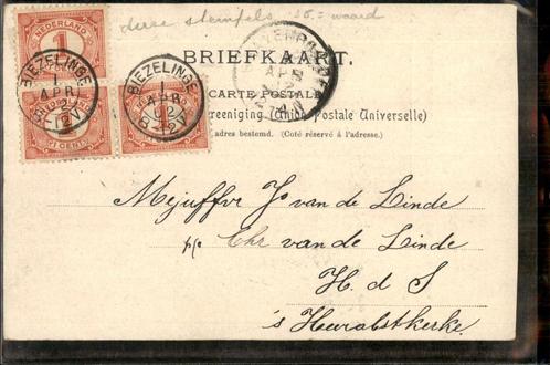 Kleinrondstempel BIEZELINGE 1902 op Utrecht zie beschrijving, Verzamelen, Ansichtkaarten | Nederland, Gelopen, Zeeland, Voor 1920