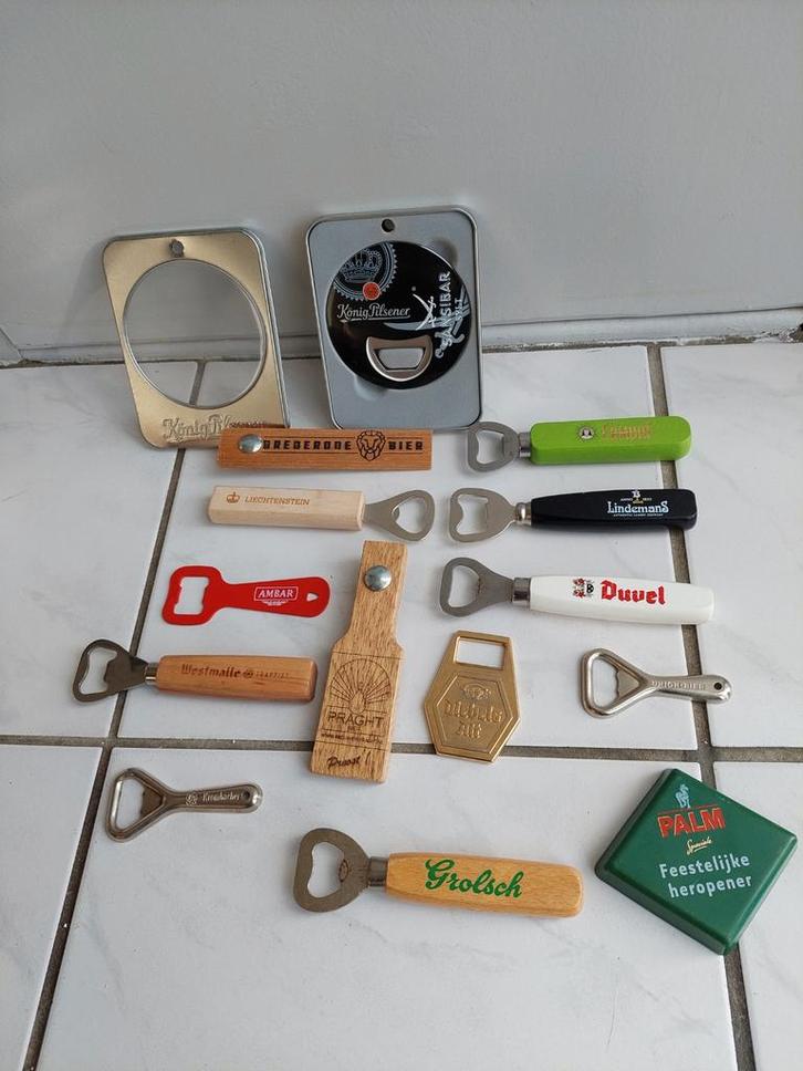Diverse bierflesopeners van bekende biermerken zoals Grolsch, Verzamelen, Biermerken, Zo goed als nieuw, Overige typen, Grolsch
