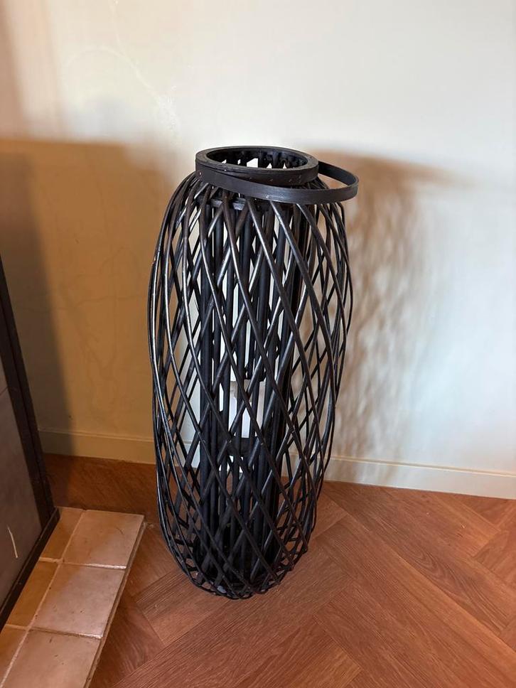 Grote Zwarte Houten Kaarsenhouder - 1 Meter, Huis en Inrichting, Woonaccessoires | Kandelaars en Kaarsen, Zo goed als nieuw, Kandelaar