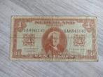 Lastigste variant biljet 1 gulden 1945, 5AH-serie, PL6c2, Postzegels en Munten, Bankbiljetten | Nederland, Ophalen of Verzenden