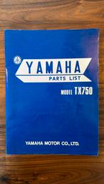 Yamaha TX750 Parts List, Motoren, Handleidingen en Instructieboekjes, Yamaha