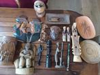 Afrikaanse beelden groep + potten 16 stuks in 1 koop, Antiek en Kunst, Ophalen of Verzenden