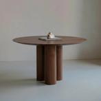Ronde design eettafel - walnoothout - 130cm, Ophalen of Verzenden, Rond, 100 tot 150 cm