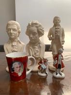 Mozart en Beethoven beelden + mok, Ophalen, Zo goed als nieuw, Overige typen