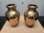 vintage geel koper vaas set, Antiek en Kunst, Ophalen of Verzenden