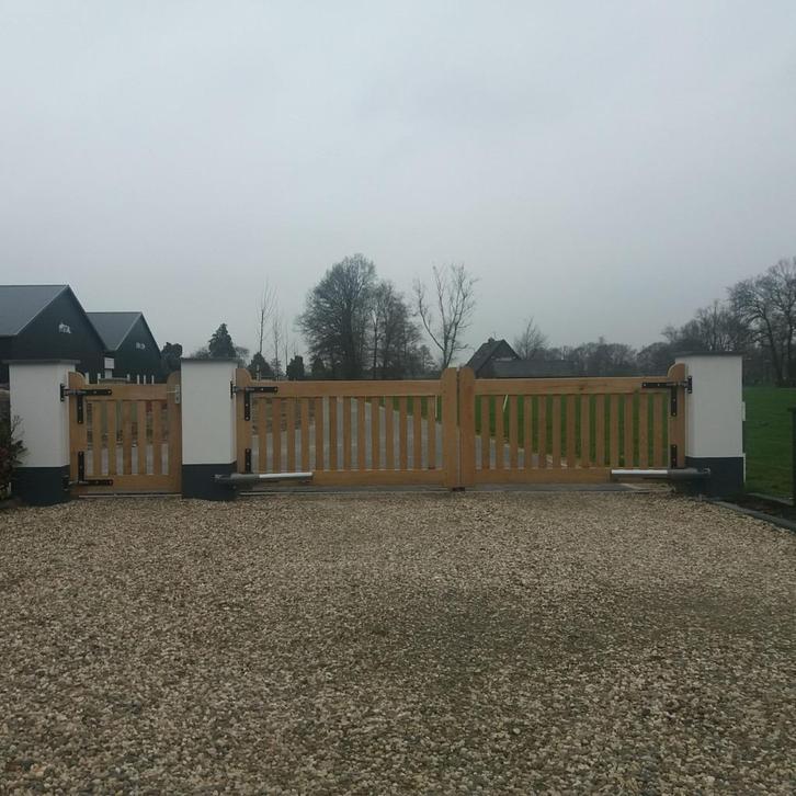 Eiken Toegangspoort IP03 | 4.50m totaal, Tuin en Terras, Tuinpoorten, Nieuw, Draaipoort, Hout, 100 tot 150 cm, 200 cm of meer