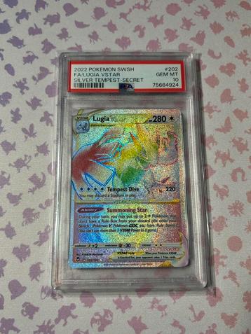 PSA 10 LUGIA RAINBOW VSTAR 202 SILVER TEMPEST beschikbaar voor biedingen