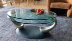 Glazen salontafel merk Leolux, Ophalen, Gebruikt, 100 tot 150 cm, 50 tot 100 cm