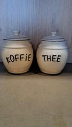 Vintage Aardewerk - Koffie & Thee - Voorraadpotten, Huis en Inrichting, Keuken | Potten en Pannen, Ophalen of Verzenden, Gebruikt
