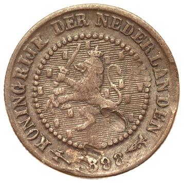 Wilhelmina -oude vrij zeldzame  1/2 Cent 1898 zf- / zf (5835 beschikbaar voor biedingen