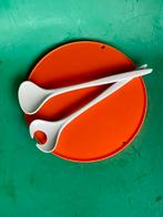 Retro slabestek opscheplepels set van 2 space age wit, Huis en Inrichting, Keuken | Bestek, Ophalen of Verzenden, Zo goed als nieuw