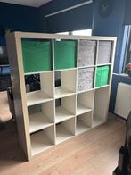 Kallax kast 15 vakken, inclusief opbergbakken, Ophalen, Met plank(en), Gebruikt, 100 tot 150 cm