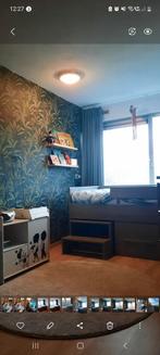 Stoere (half-) hoogslaper steigerhout grijs, Ophalen, Gebruikt, Eenpersoons