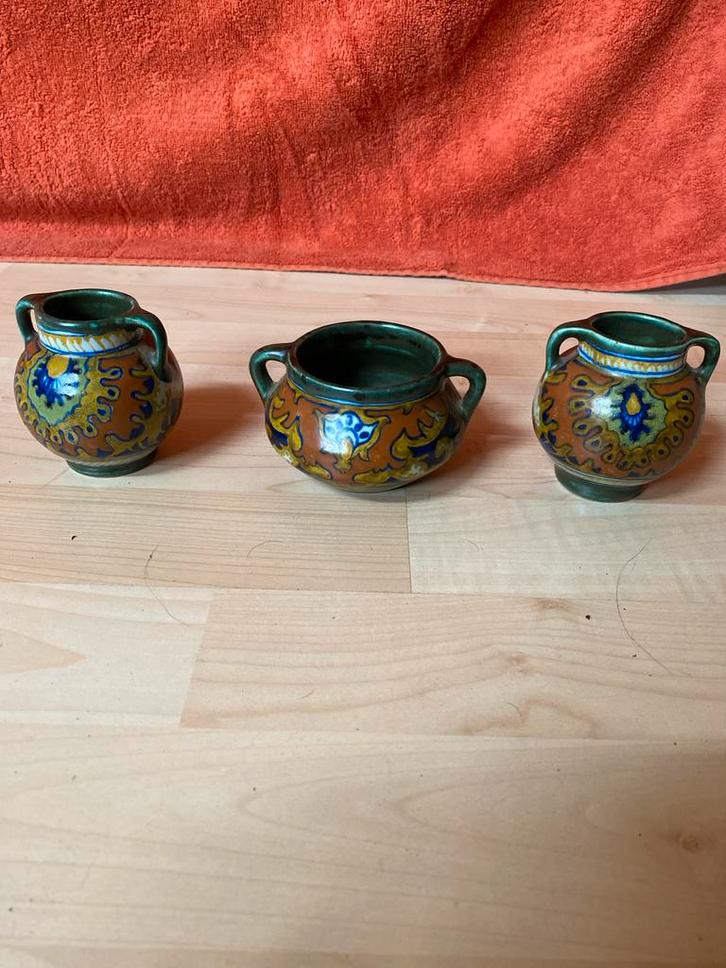 Vintage Rhodians Holland Vaasjes Set, Antiek en Kunst, Antiek | Keramiek en Aardewerk, Ophalen