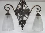 art deco smeedijzeren lamp met drie kappen Donna Paris 13, Ophalen
