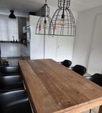 Massief teakhouten eettafel, 2 mt, Huis en Inrichting, Tafels | Eettafels, Ophalen, Gebruikt, Teakhout, 200 cm of meer