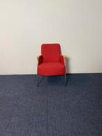 Fauteuil Vepa, rode stoffering, chroom 4-poot onderstel, Ophalen, Gebruikt, 75 tot 100 cm, Stof