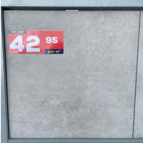 Keramische Terrastegels, 60x60 Licht grijs, A-keus OP = OP, Tuin en Terras, Tegels en Klinkers, Nieuw, Terrastegels, Keramiek