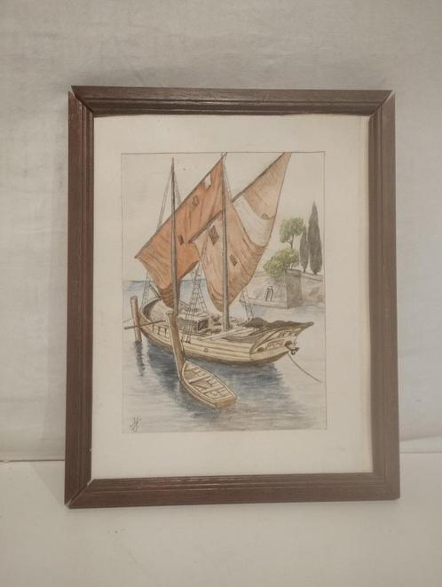 Boot Schilderij, Antiek en Kunst, Kunst | Schilderijen | Klassiek, Ophalen of Verzenden