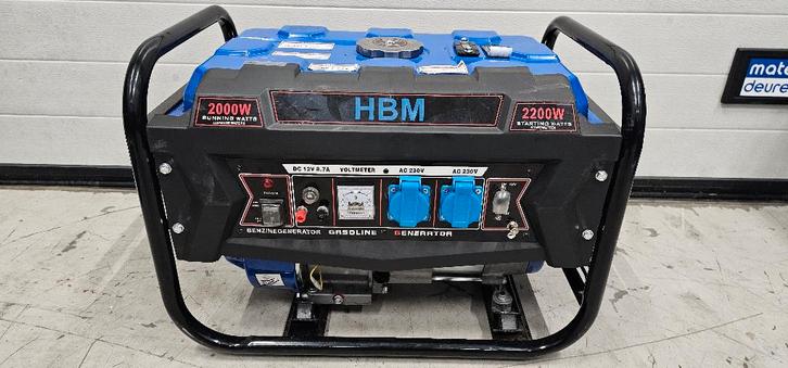 HBM 2200 Watt aggregaat, generator 208 CC - AVR - Benzine, Doe-het-zelf en Verbouw, Aggregaten, Zo goed als nieuw, Benzine, Minder dan 5 kVA