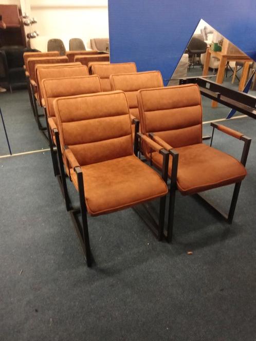 6 Industriële Stoelen - Setprijs!, Huis en Inrichting, Stoelen, Zo goed als nieuw, Vijf, Zes of meer stoelen, Metaal, Stof, Bruin