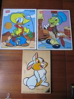 3 Walt Disney puzzels, Donald Duck, Japie Krekel, Knabbel of, 2 tot 4 jaar, Gebruikt, 10 tot 50 stukjes, Ophalen of Verzenden