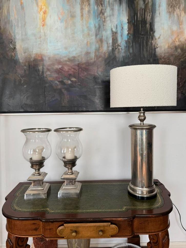 Eichholtz tafellamp lamp zilver designlamp klassiek, Huis en Inrichting, Lampen | Tafellampen, Zo goed als nieuw, Minder dan 50 cm