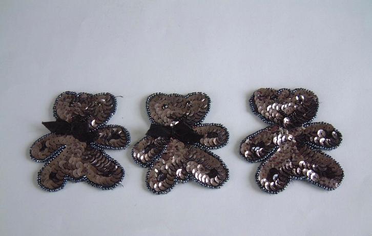 3 beer applicaties beertjes met zwart pailletten, Hobby en Vrije tijd, Naaien en Fournituren, Nieuw, Applicatie, Ophalen of Verzenden