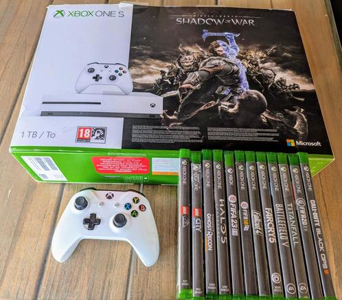 Xbox One S console 1 TB, Spelcomputers en Games, Spelcomputers | Xbox One, Zo goed als nieuw, Xbox One, 1 TB, Met 1 controller