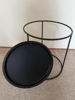Woood bijzettafel zwart metaal, Ophalen, Minder dan 55 cm, Metaal of Aluminium, Rond
