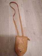 Nieuw :Vintage Beige Schoudertasje - LEER, Ophalen of Verzenden, Nieuw, Beige, Schoudertasje