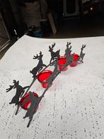 Kerst Kandelaar met Rendieren , 40 cm breed., Rood, Ophalen of Verzenden, Zo goed als nieuw, Metaal