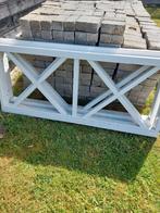 Witte tuinhekken massieve frame / balken., Ophalen, Gebruikt, Hout, Tuinhek