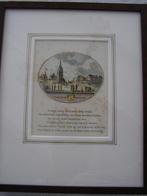 gravure 18e eeuw Scheveningen(ZH)  ingelijst en handgekleurd, Ophalen of Verzenden