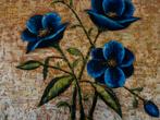Olieverf Schilderij - Blauwe Bloemen, Antiek en Kunst, Kunst | Schilderijen | Klassiek, Ophalen