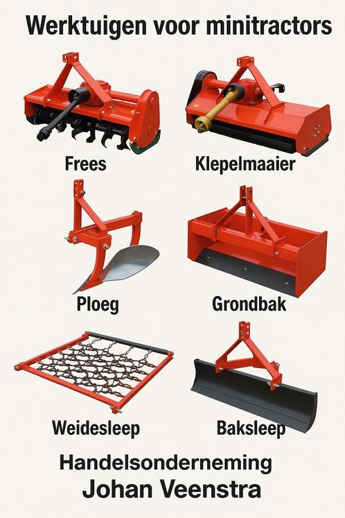 Klepelmaaier verstek en gewoon frezen bakjes minitrekker, Zakelijke goederen, Agrarisch | Werktuigen, Weidebouw, Ophalen